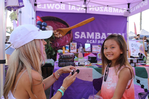 face painting and purple hair dye