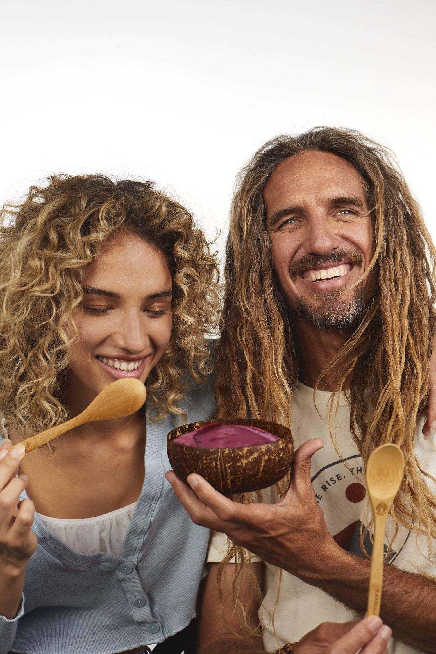 Rob and Rose Machado enjoying an Acai bowl with sambazon acai packets