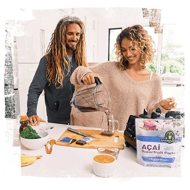 Rob Machado making an acai smoothie