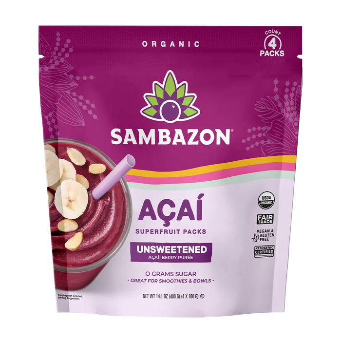 Unsweetened Frozen Açaí Superfruit Packs